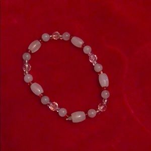 Rose Quartz & crystals bracelet, 19cm stretches